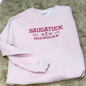 Pink Saugatuck Michigan Sweatshirt